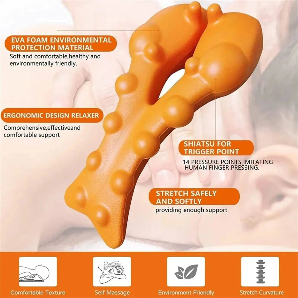 Cervical Neck Stretcher – Traction & Trigger Point Support Device