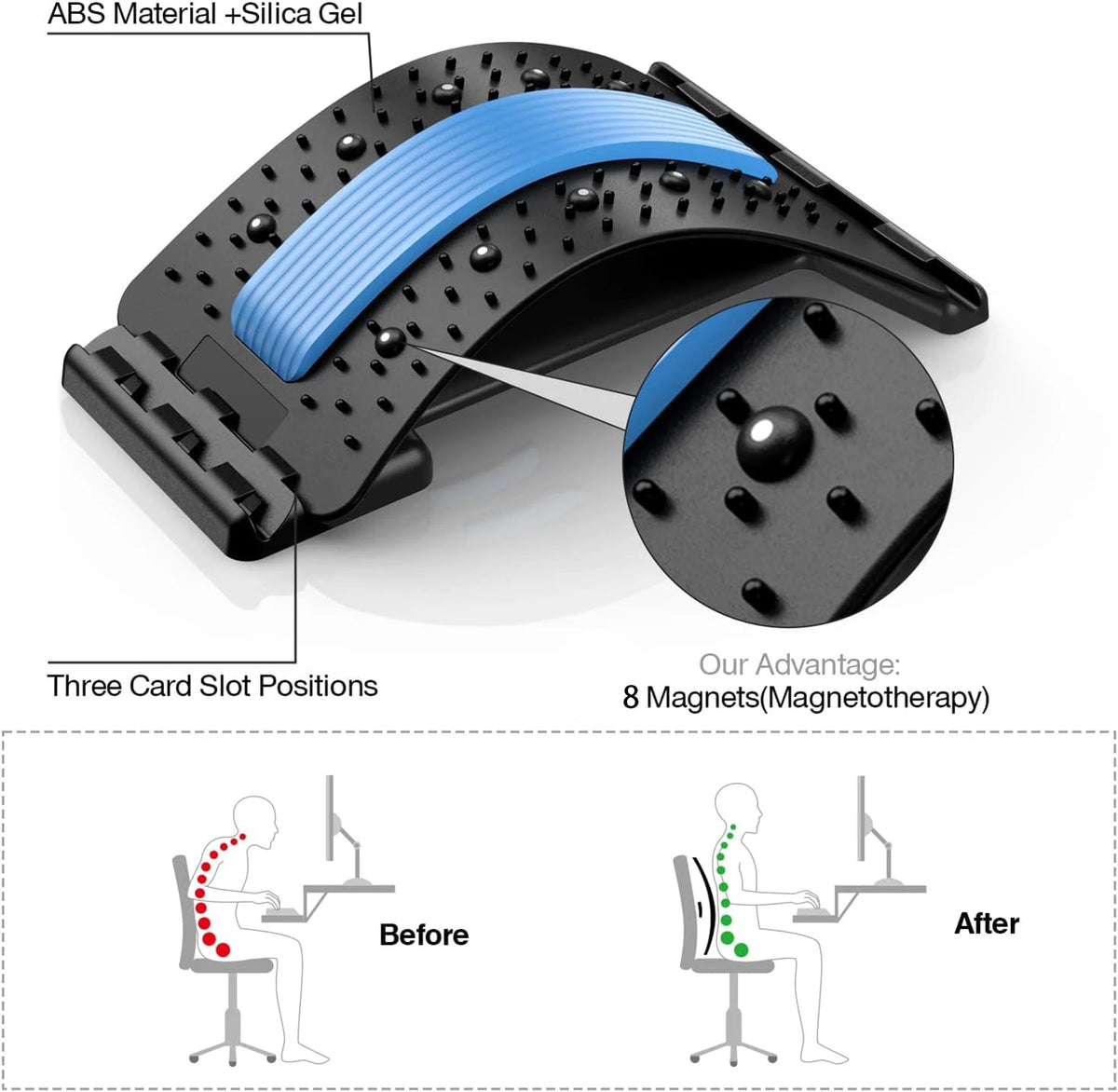 Adjustable Back Stretcher Board – Multi-Level Lumbar & Upper Back Support