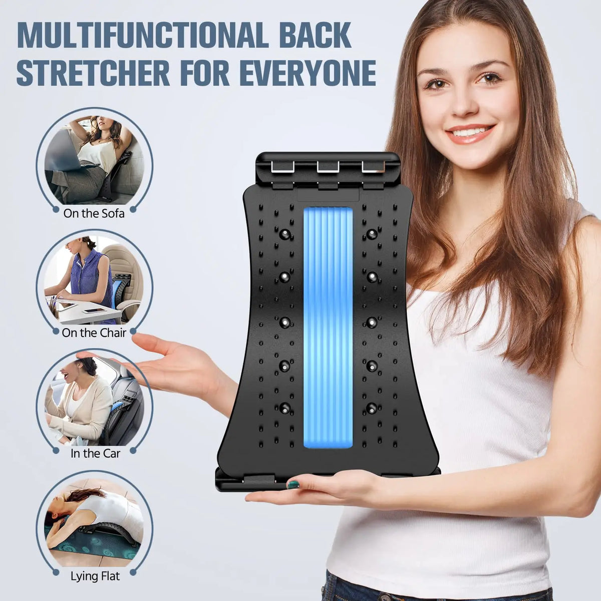Adjustable Back Stretcher Board – Multi-Level Lumbar & Upper Back Support