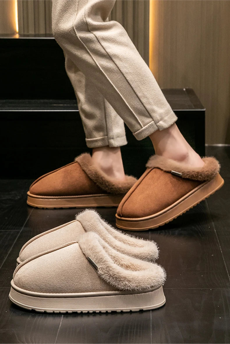 Women’s Warm Fluffy Slippers – Anti-Slip EVA Thick Sole Indoor Shoes
