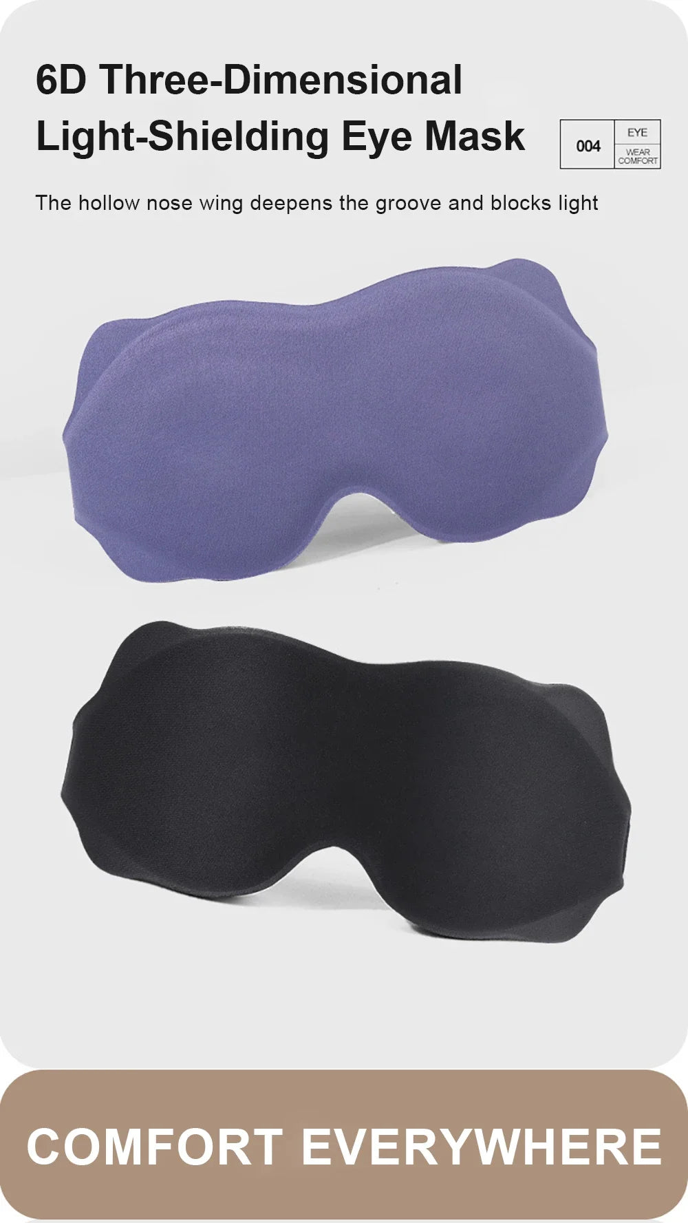 3D Contoured Eye Sleep Mask – Soft Padded Light Blocking Blindfold