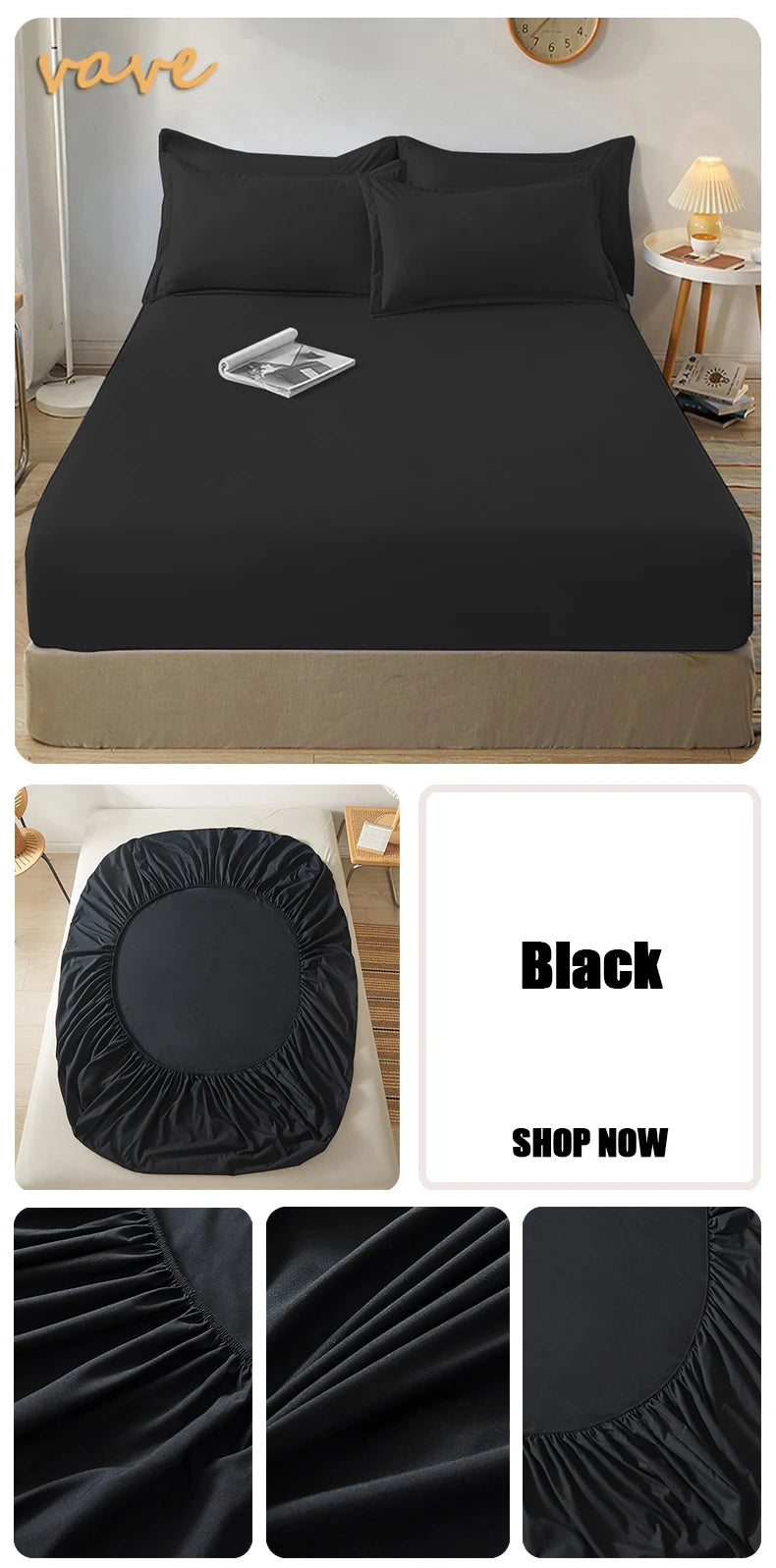 100% Cotton Fitted Sheet – Adjustable Non-Slip Mattress Cover (Single to King)