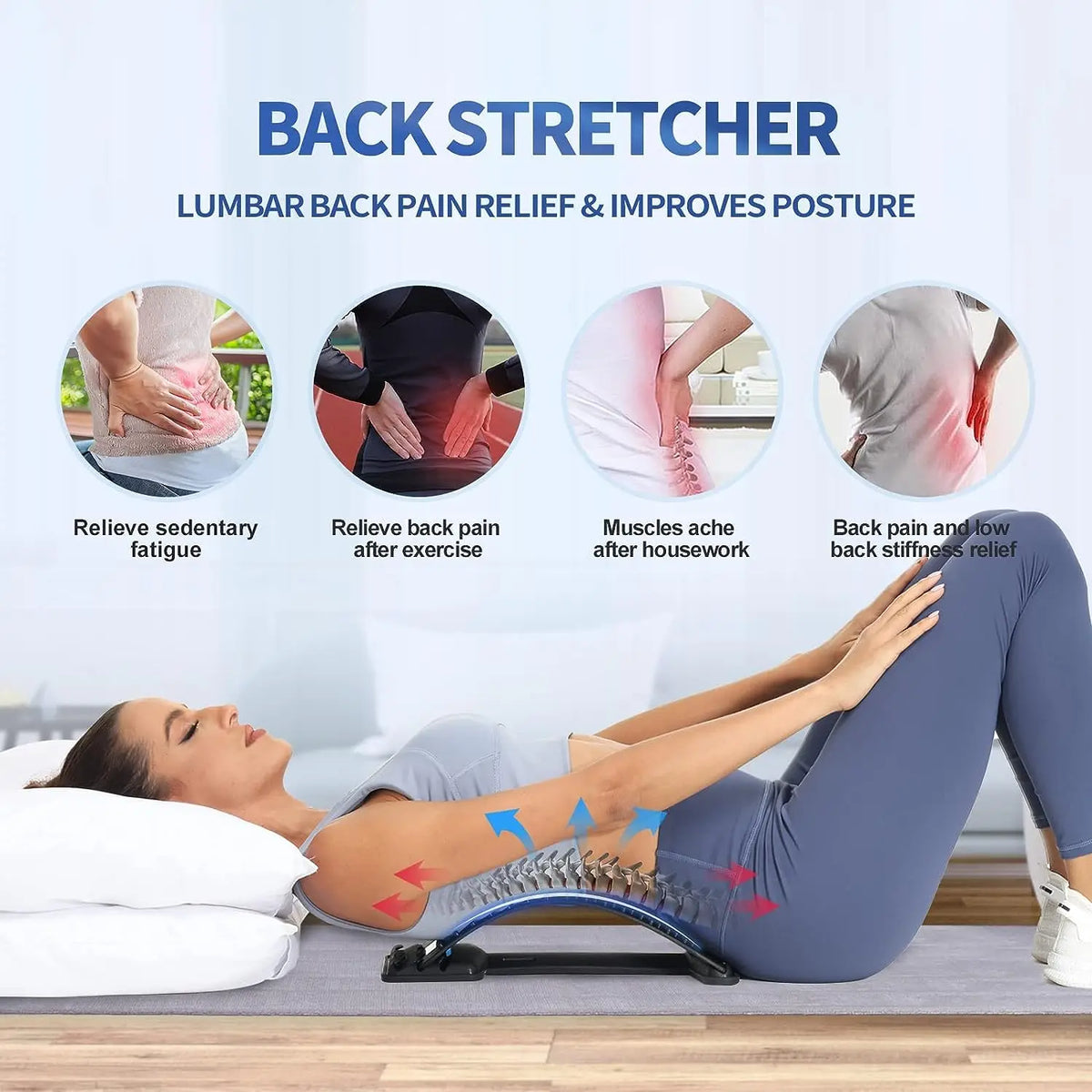 Adjustable Back Stretcher Board – Multi-Level Lumbar & Upper Back Support