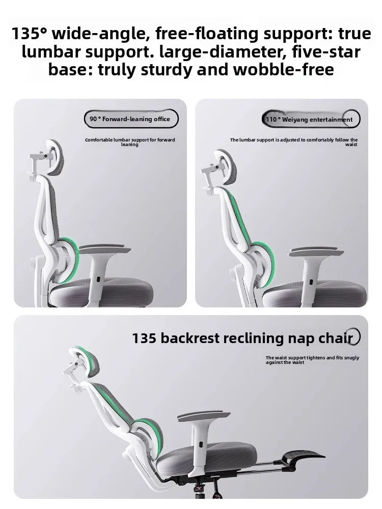 Ergonomic Gaming & Office Chair – Reclining with Lumbar Support & 4D Armrests