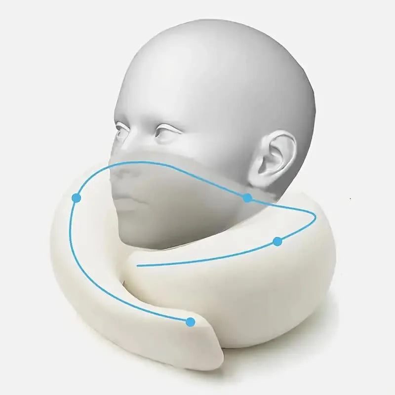 Adjustable Memory Foam Travel Neck Pillow – Portable U-Shape Support