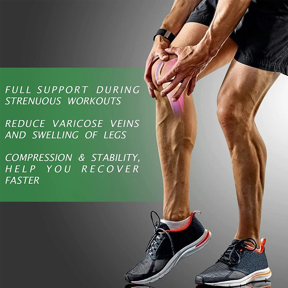 Full Leg Compression Sleeve – Long Knee Support for Sports & Pain Relief