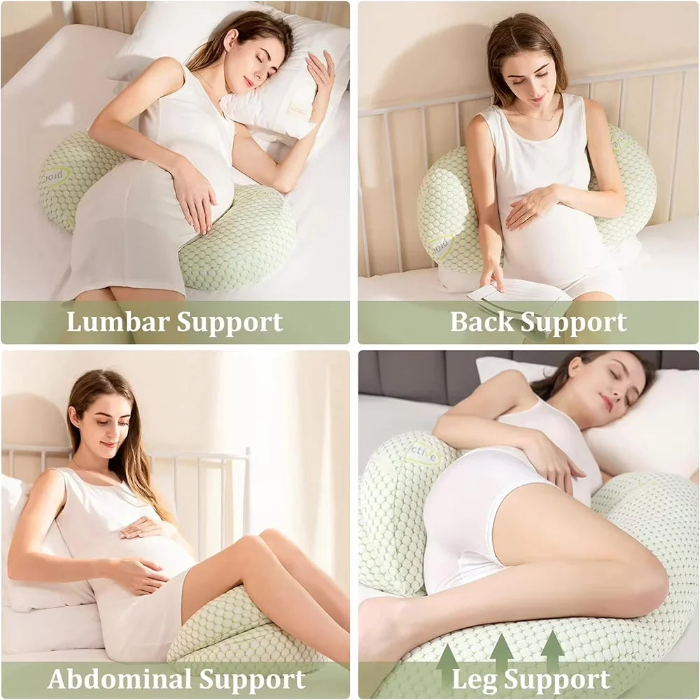 Adjustable Pregnancy Body Pillow Set – Maternity Support Cushion for Side Sleepers