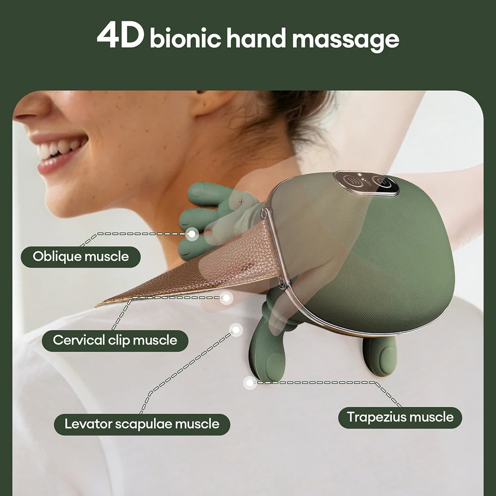 Wireless Neck & Shoulder Massager – Kneading Trapezius Support with Brushless Motor