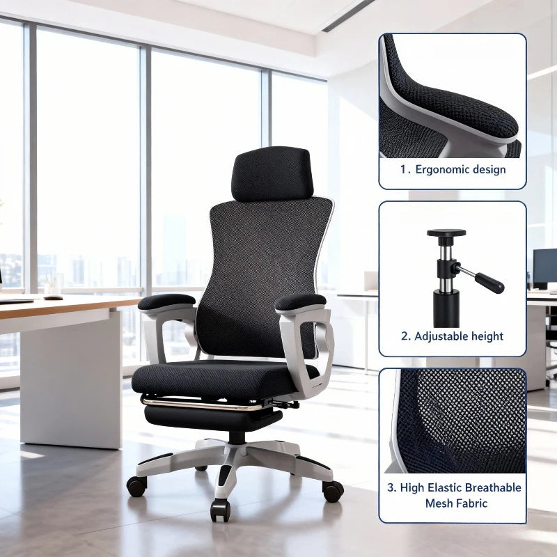 Adjustable Gaming & Office Chair – Reclining Ergonomic Comfort Seat