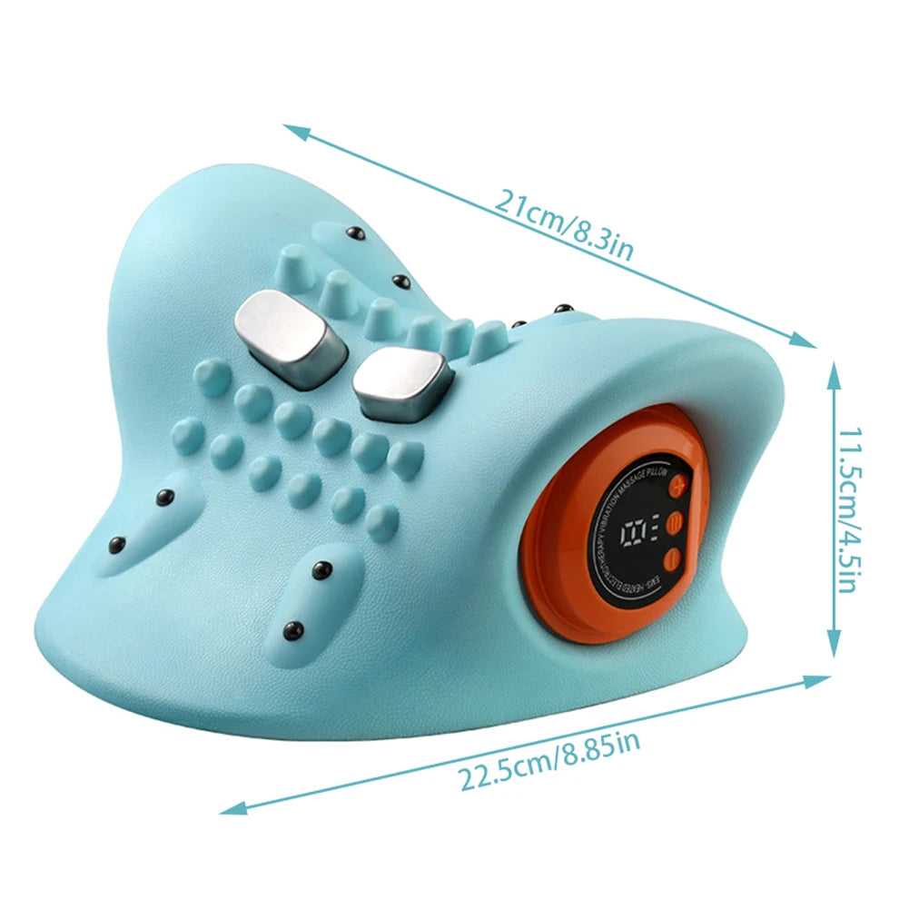 Portable Cervical Neck Massager – Traction & Acupressure Support Pillow