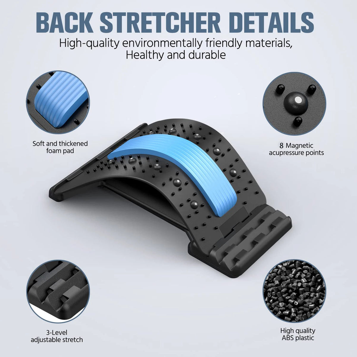Adjustable Back Stretcher Board – Multi-Level Lumbar & Upper Back Support