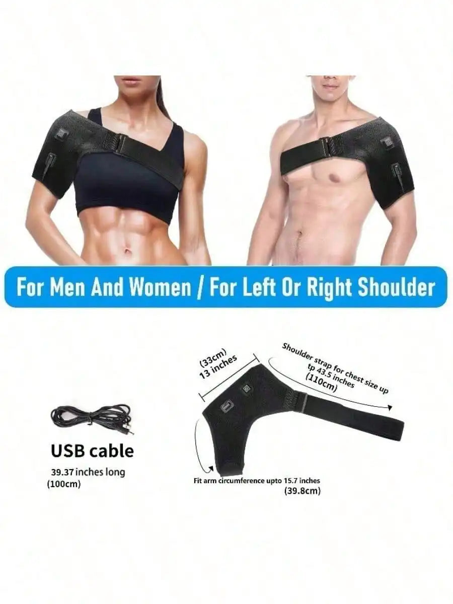 Heated Shoulder Support Brace – 3-Level Massage & Warm Compression (Plug-In)