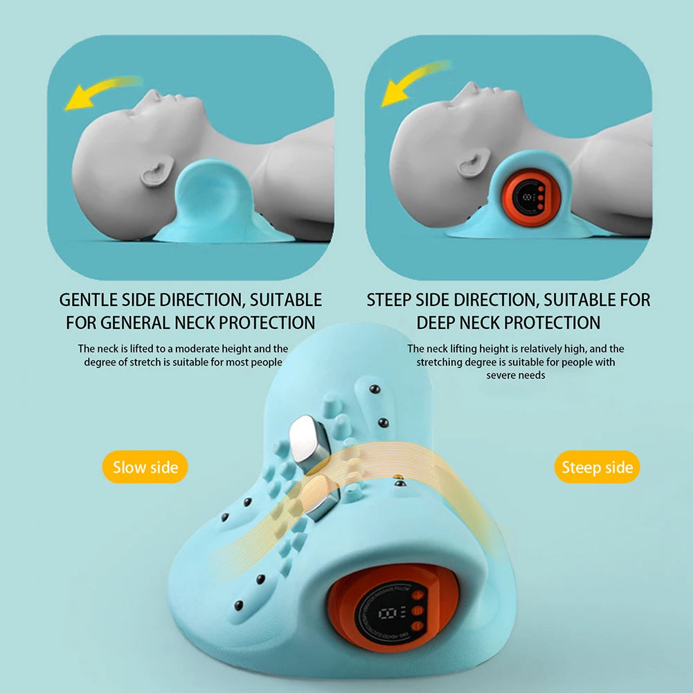 Portable Cervical Neck Massager – Traction & Acupressure Support Pillow