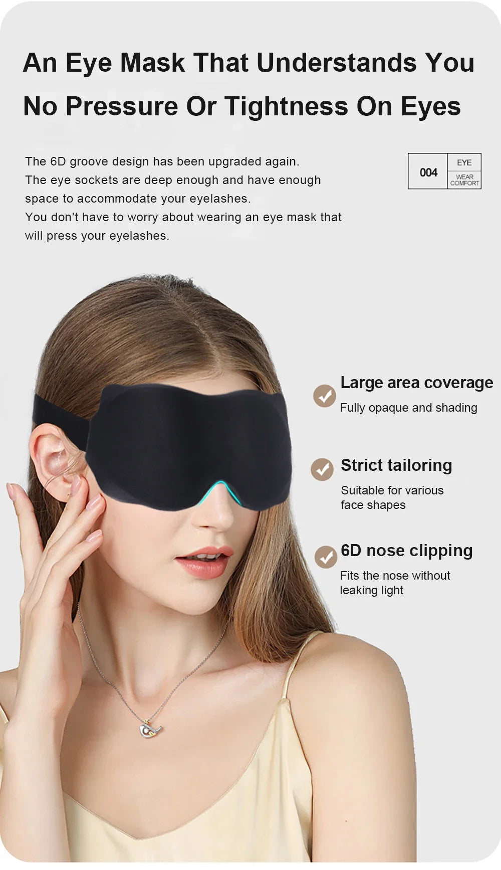 3D Contoured Eye Sleep Mask – Soft Padded Light Blocking Blindfold