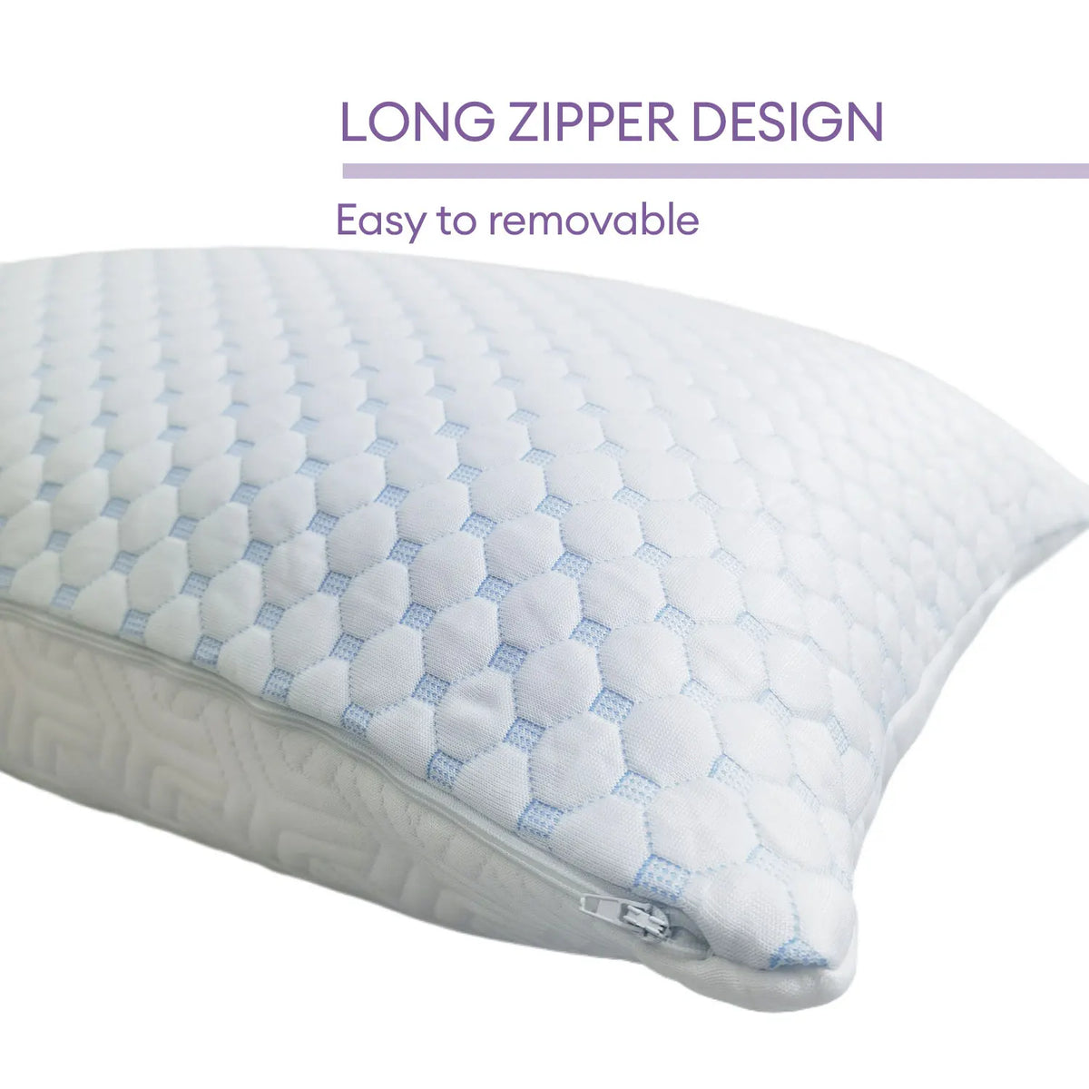 Cooling Memory Foam Pillow with Zipper – Adjustable Firmness Dual-Sided Design