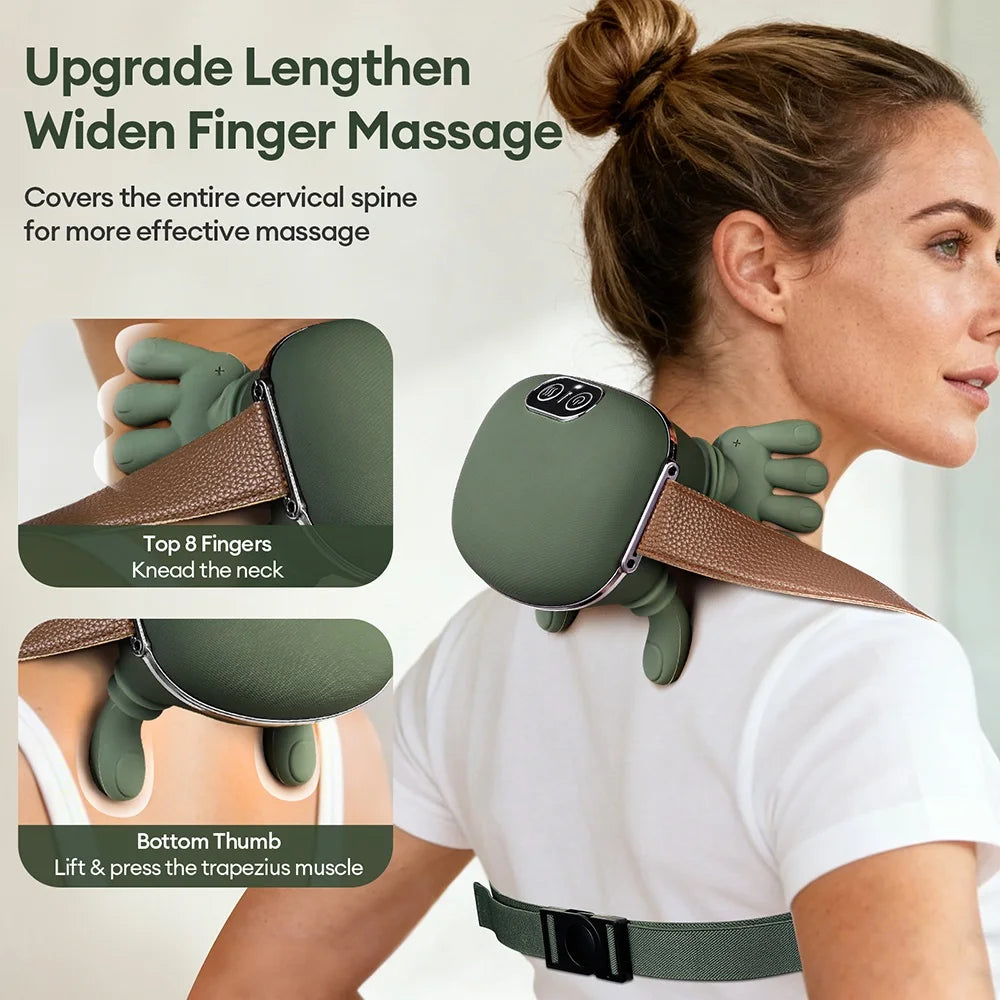 Wireless Neck & Shoulder Massager – Kneading Trapezius Support with Brushless Motor