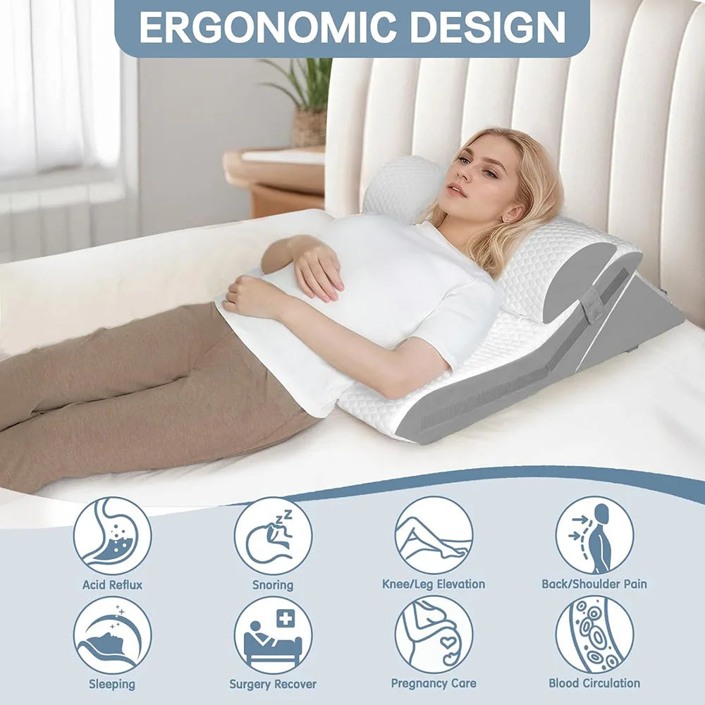 Adjustable Folding Wedge Pillow – Elevated Back Support for Comfortable Sleep