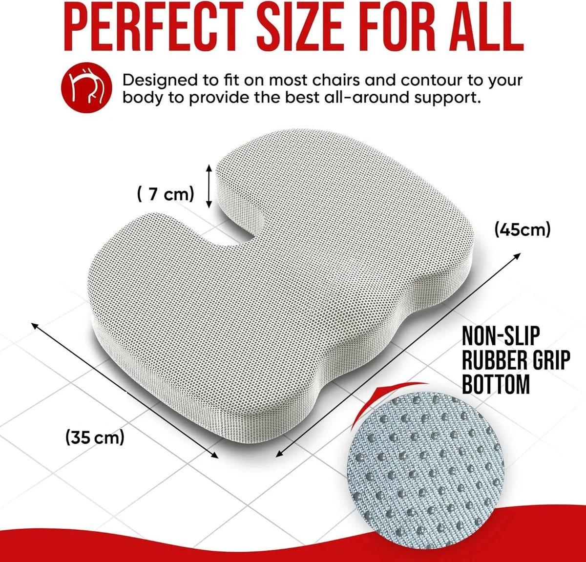 Ergonomic Memory Foam Seat Cushion – Pressure Relief for Office & Study Chairs