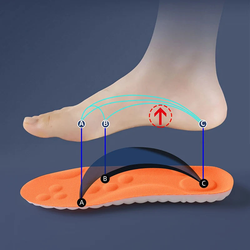 Breathable Latex Sport Insoles – Shock Absorption & Arch Support (1–4 Pairs)