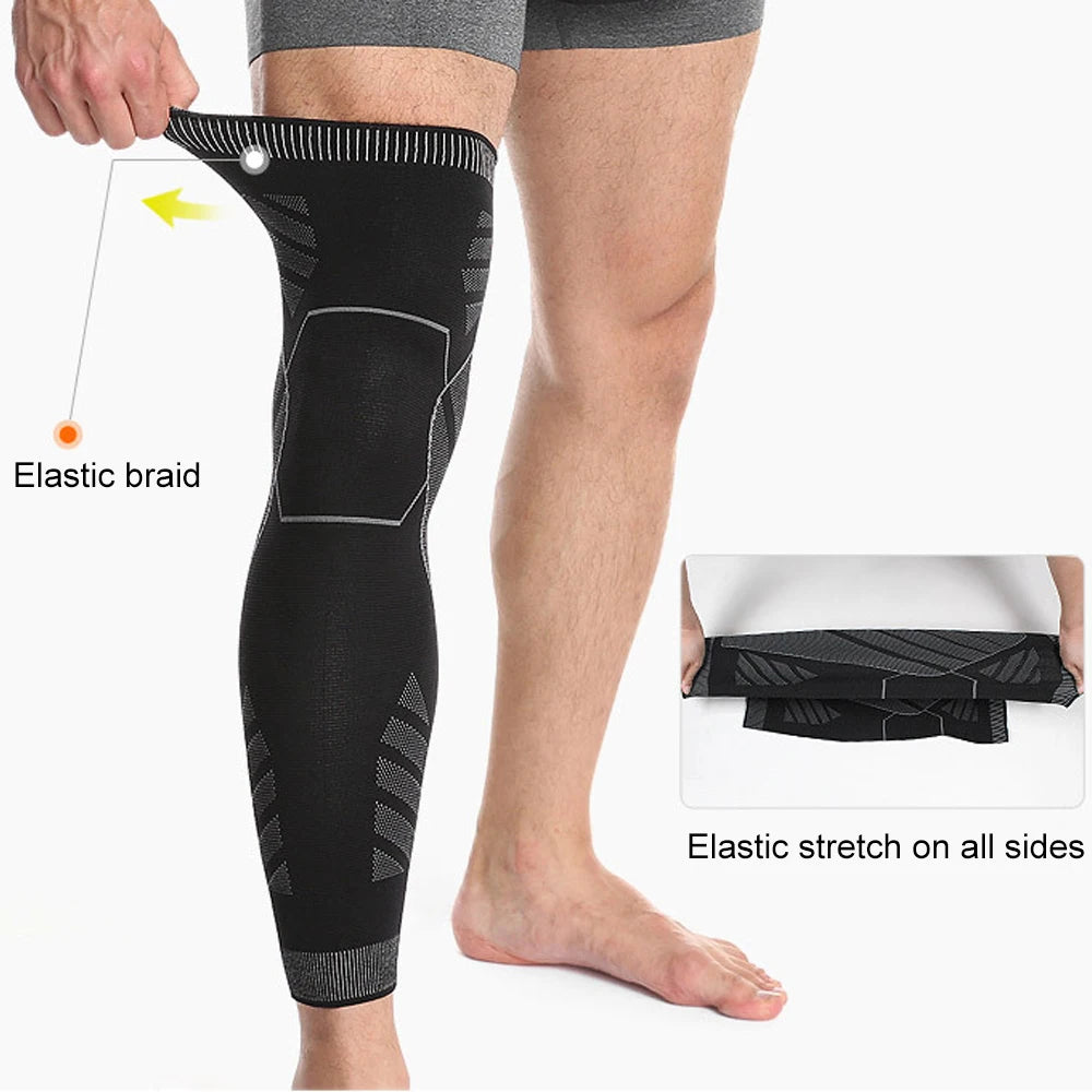Full Leg Compression Sleeve – Long Knee Support for Sports & Pain Relief