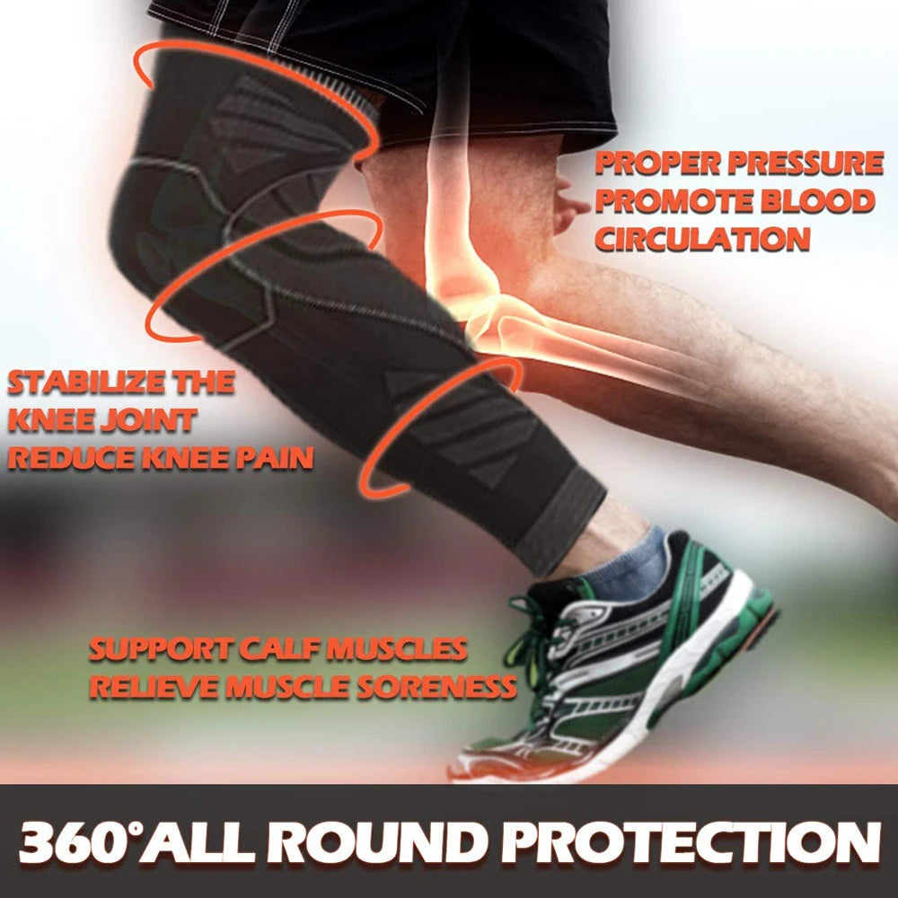 Full Leg Compression Sleeve – Long Knee Support for Sports & Pain Relief