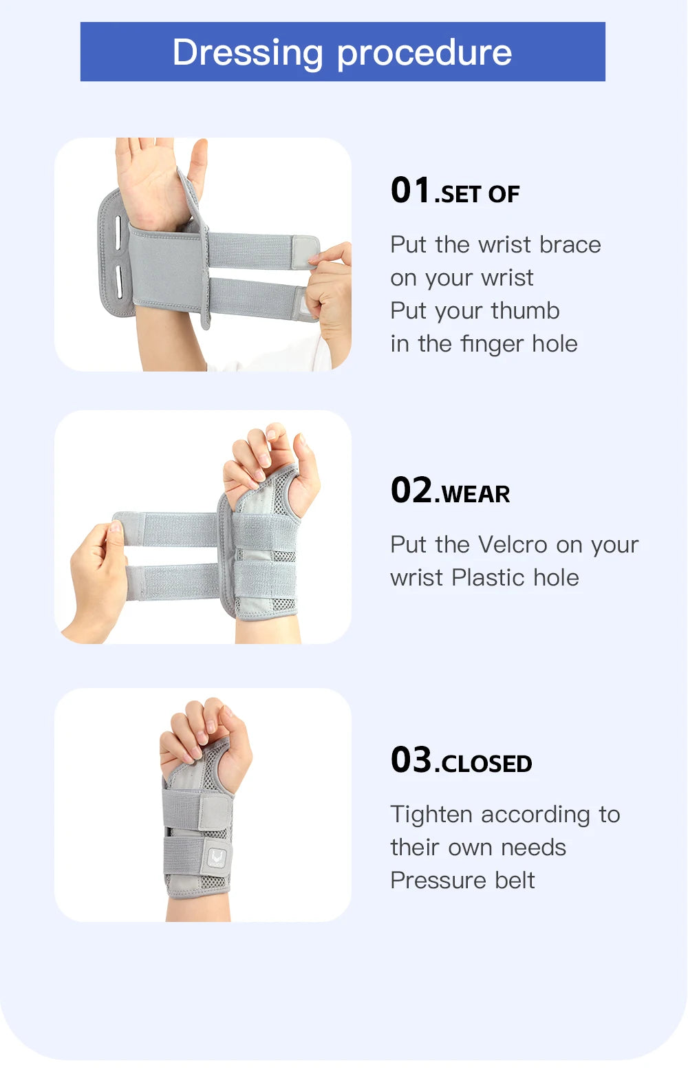 Wrist Stabilising Brace – Adjustable Support with Built-In Splint