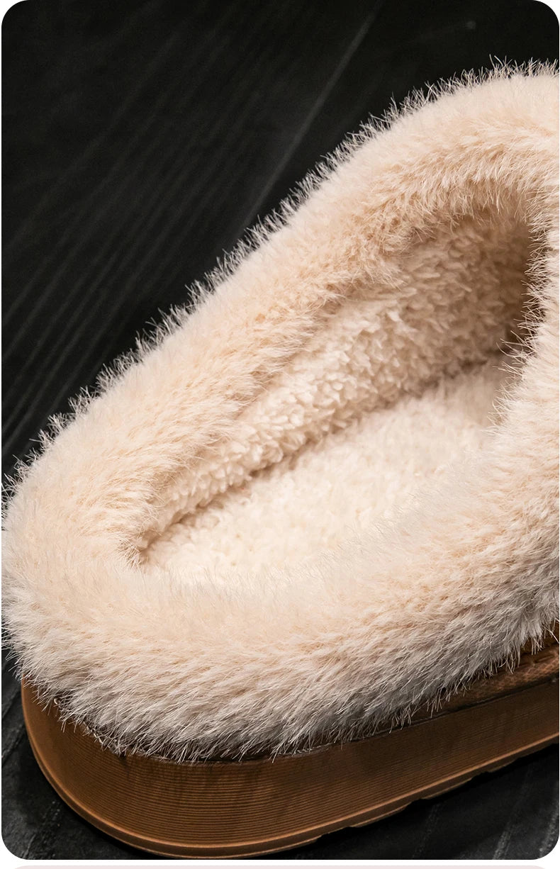 Women’s Warm Fluffy Slippers – Anti-Slip EVA Thick Sole Indoor Shoes