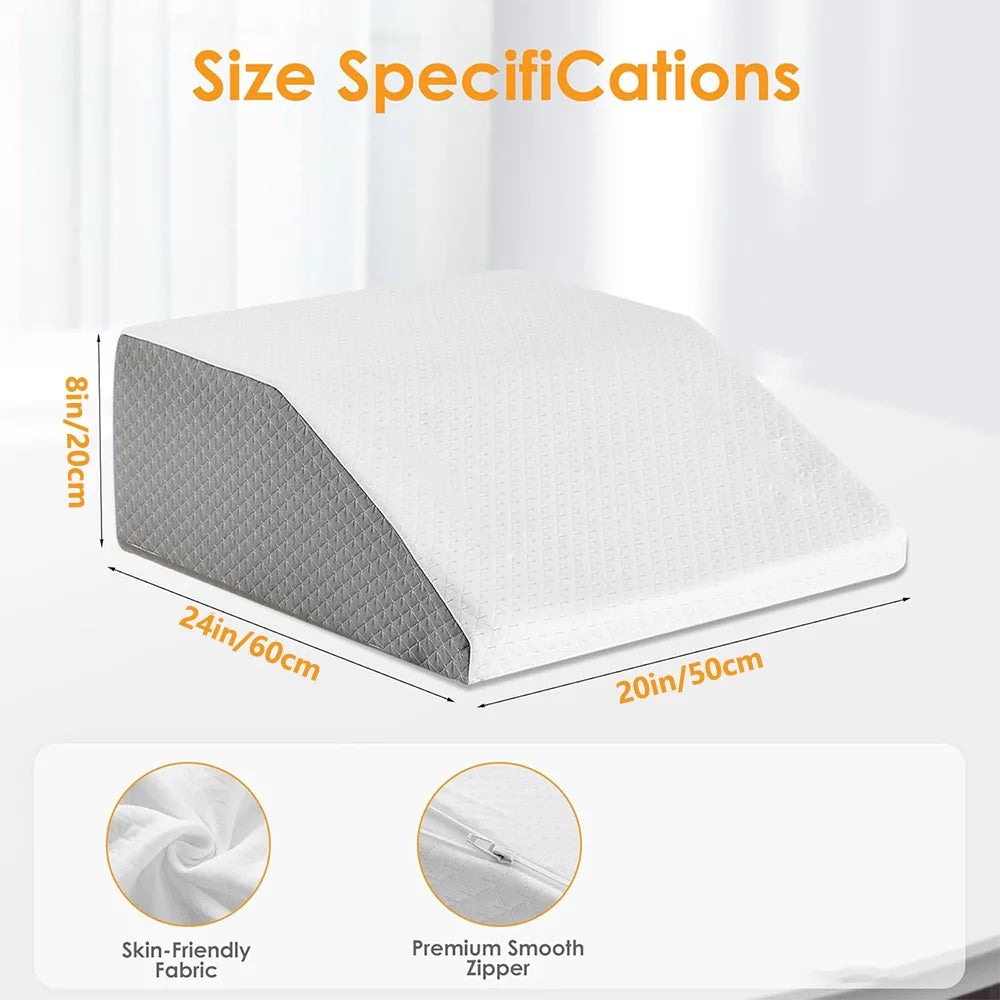 Memory Foam Leg Elevation Pillow – Wedge Support Cushion for Comfortable Sleep