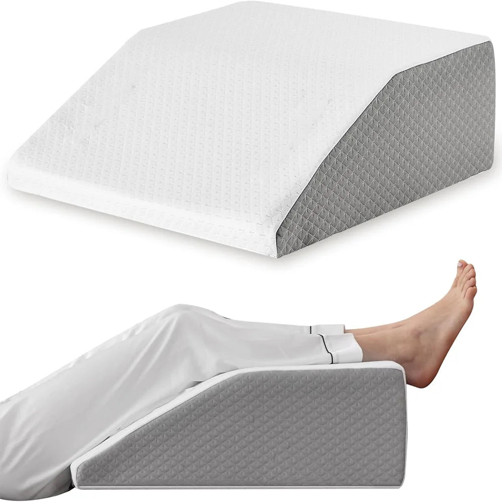 Memory Foam Leg Elevation Pillow – Wedge Support Cushion for Comfortable Sleep
