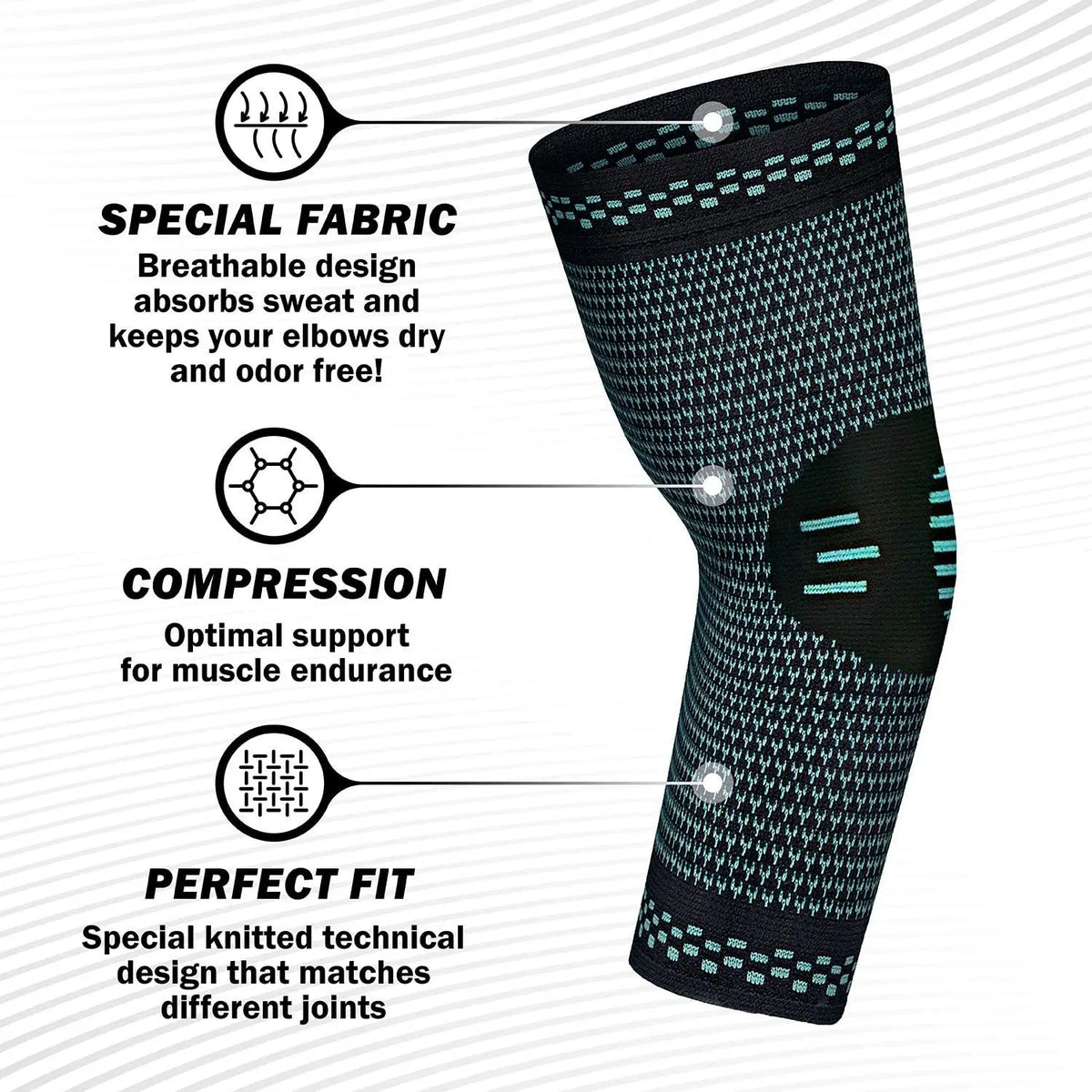 Compression Elbow Sleeve – Breathable Elastic Support for Sports