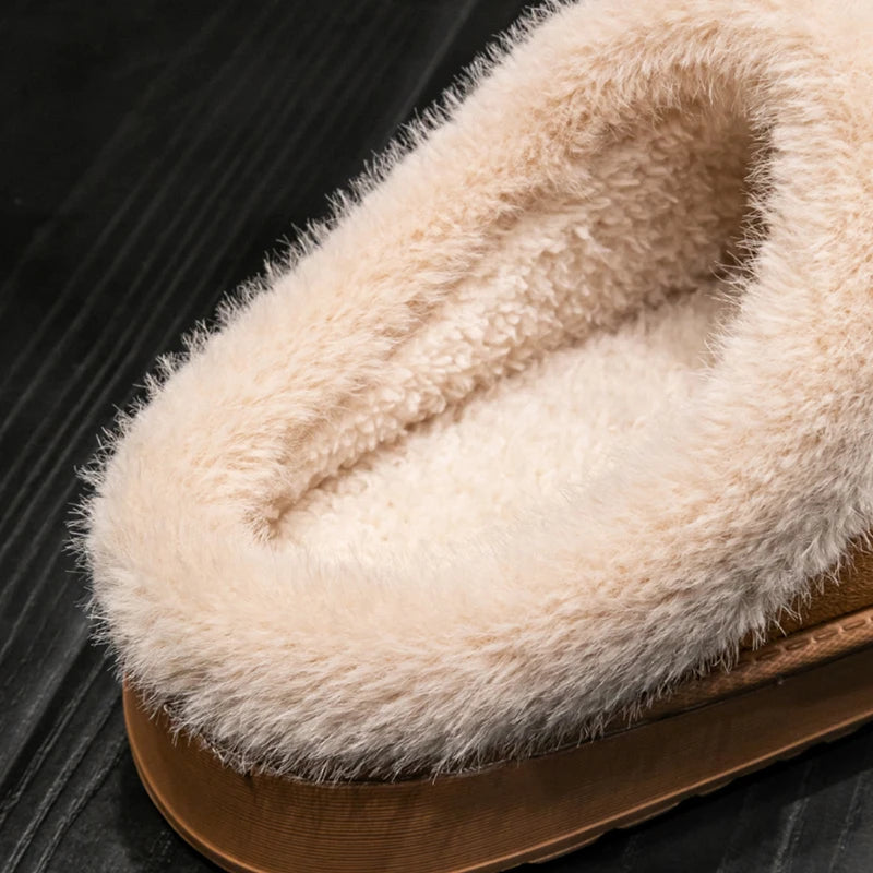 Women’s Warm Fluffy Slippers – Anti-Slip EVA Thick Sole Indoor Shoes