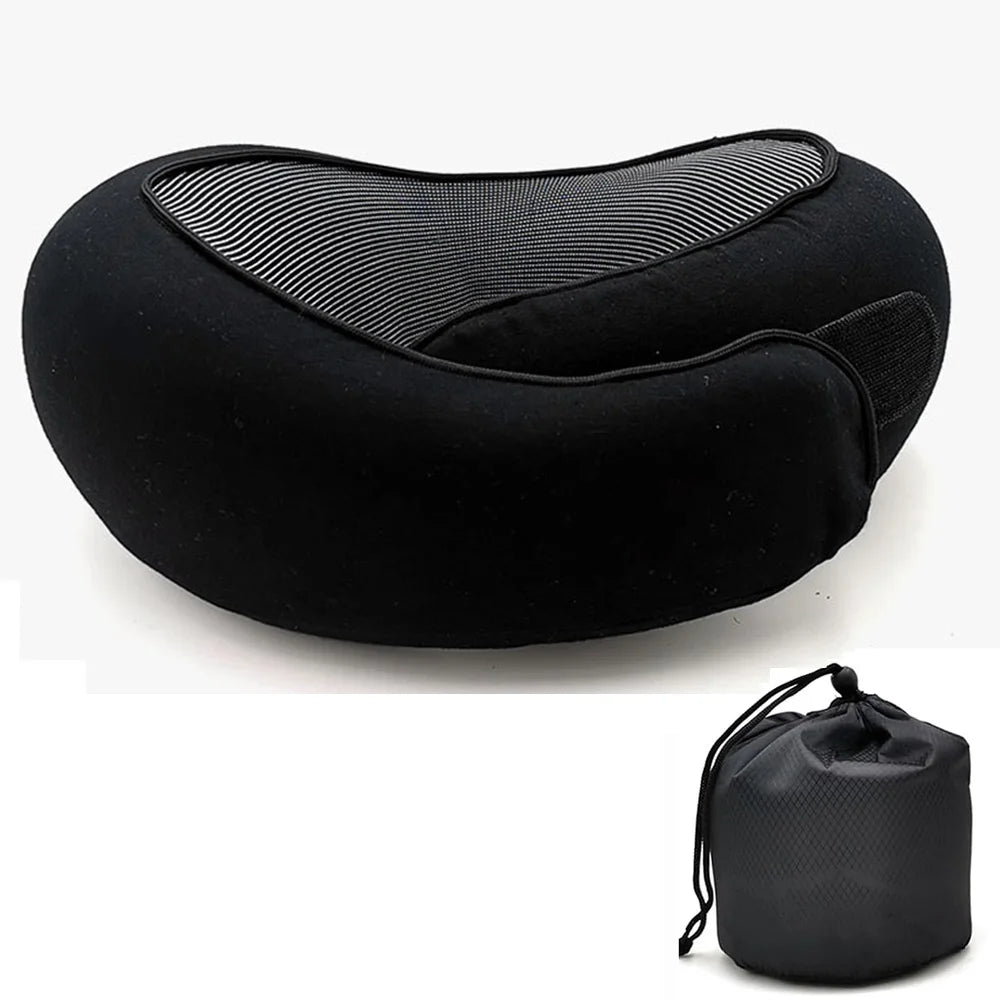 Adjustable Memory Foam Travel Neck Pillow – Portable U-Shape Support