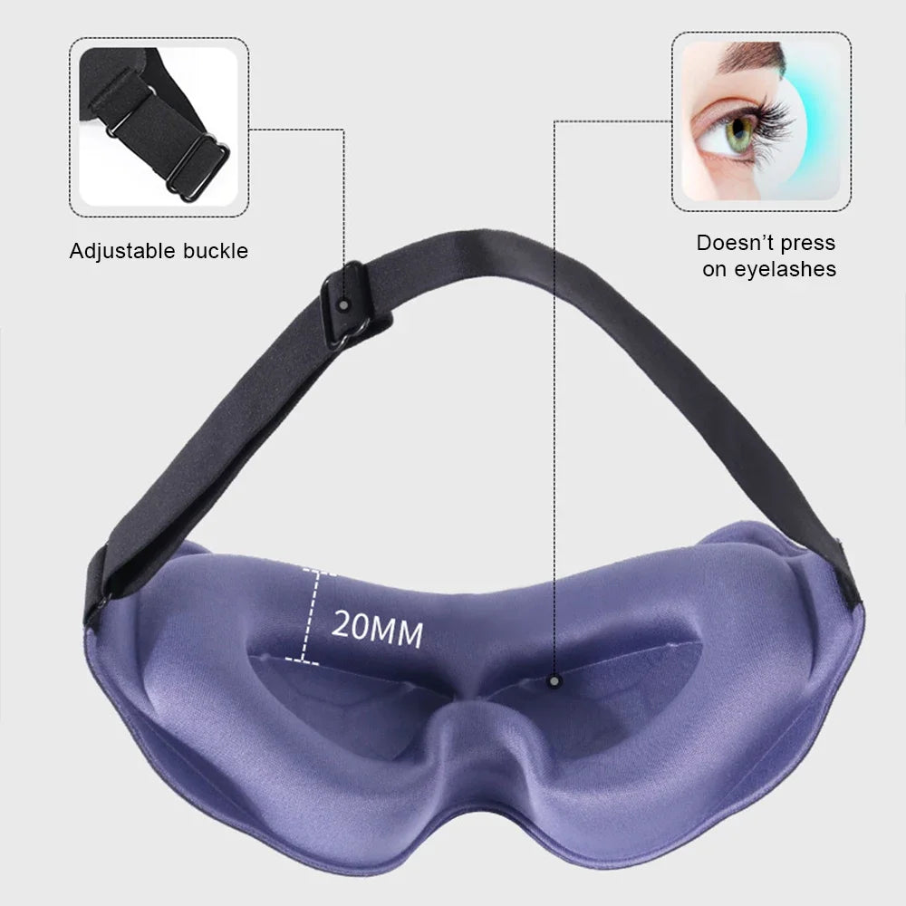 3D Contoured Eye Sleep Mask – Soft Padded Light Blocking Blindfold