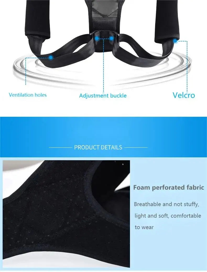 Adjustable Back Posture Corrector – Breathable Support Brace