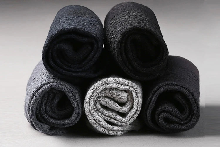 5 Pairs Men’s Bamboo Fiber Socks – Breathable Business & Casual Crew
