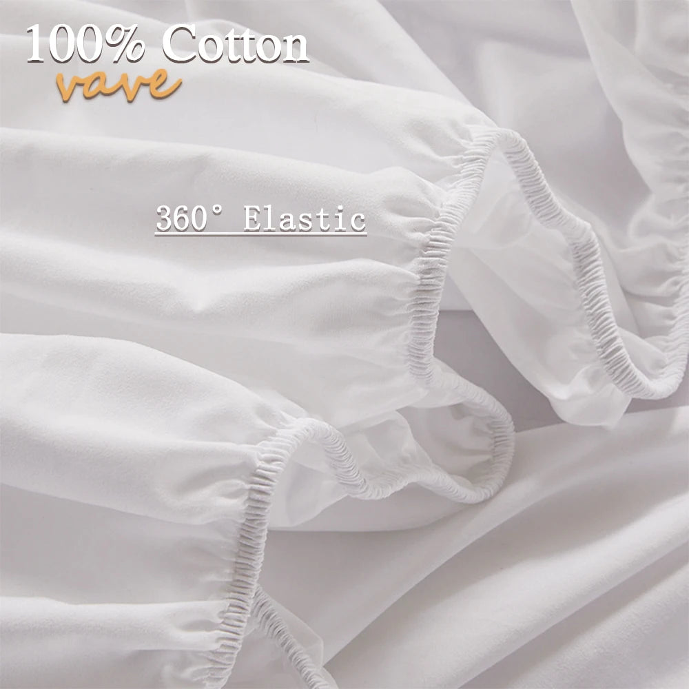 100% Cotton Fitted Sheet – Adjustable Non-Slip Mattress Cover (Single to King)