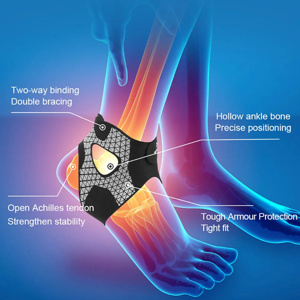 Adjustable Strap Ankle Support Brace – Ultra-Thin Compression Stabilizer