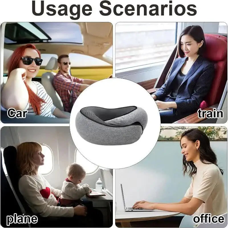 Adjustable Memory Foam Travel Neck Pillow – Portable U-Shape Support