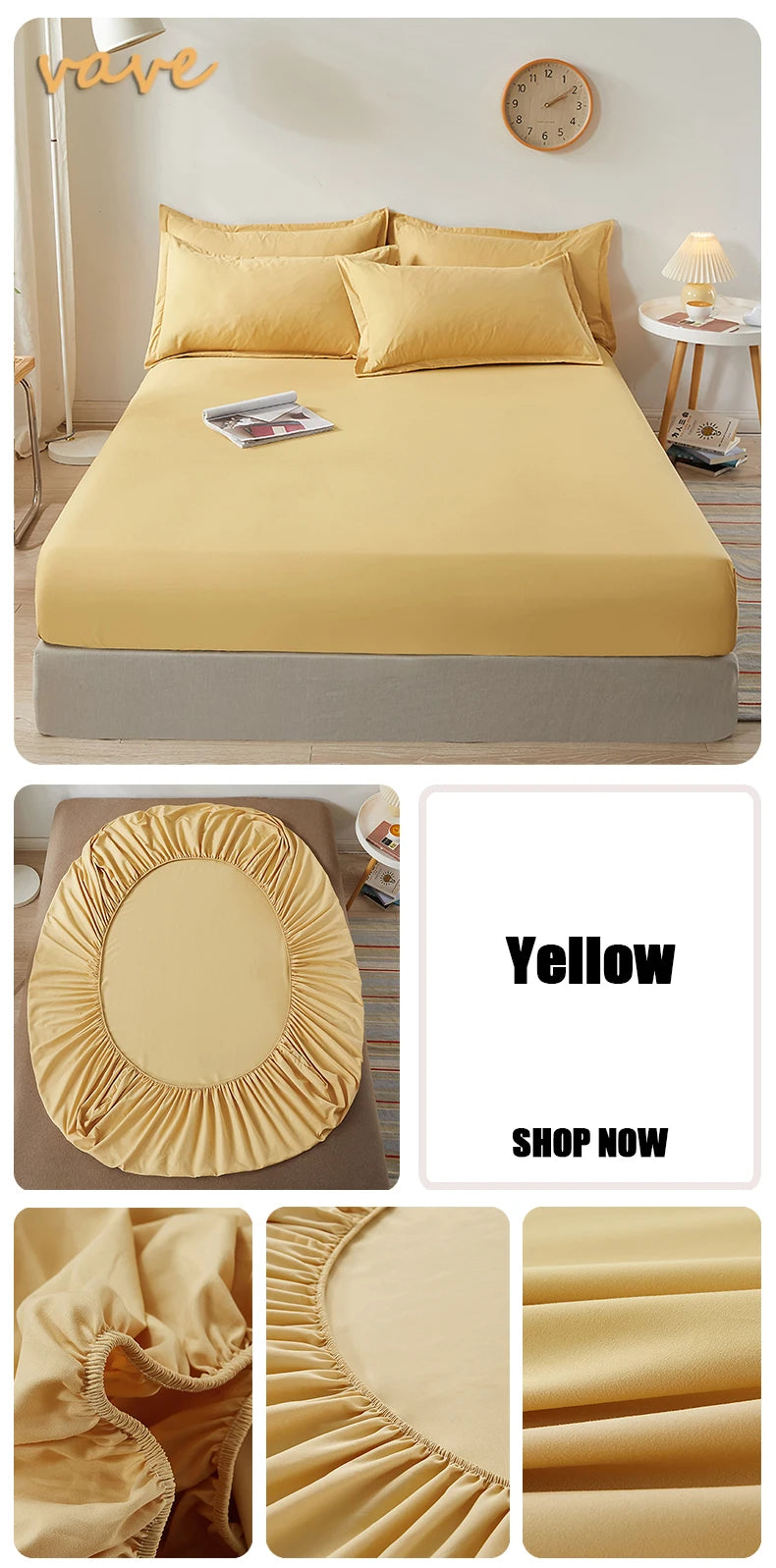 100% Cotton Fitted Sheet – Adjustable Non-Slip Mattress Cover (Single to King)