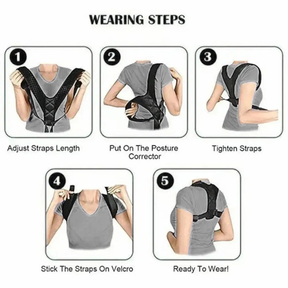 Adjustable Back Posture Corrector – Breathable Support Brace