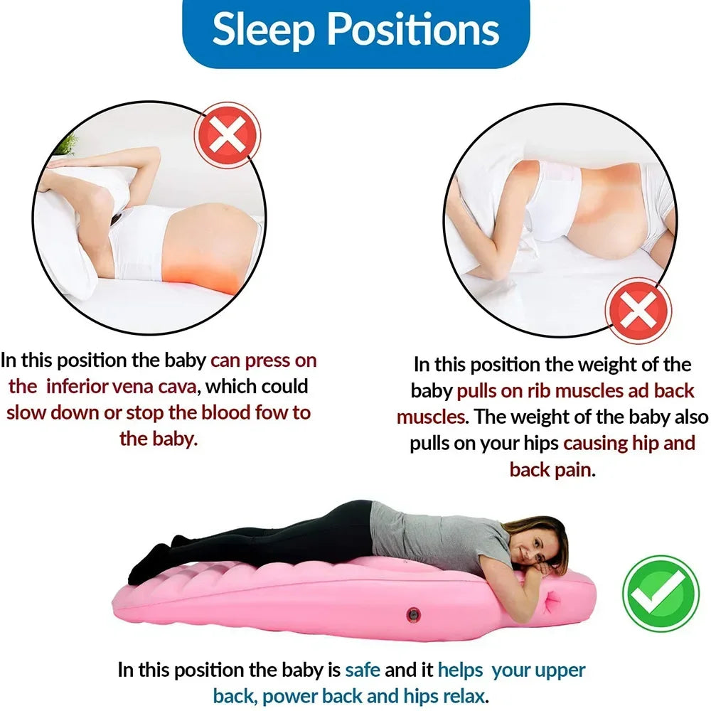 Inflatable Pregnancy Pillow & Support Mat – Comfortable Maternity Sleeping Cushion