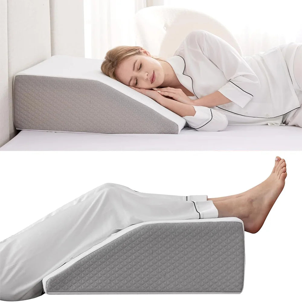 Memory Foam Leg Elevation Pillow – Wedge Support Cushion for Comfortable Sleep