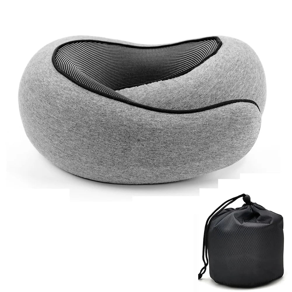 Adjustable Memory Foam Travel Neck Pillow – Portable U-Shape Support