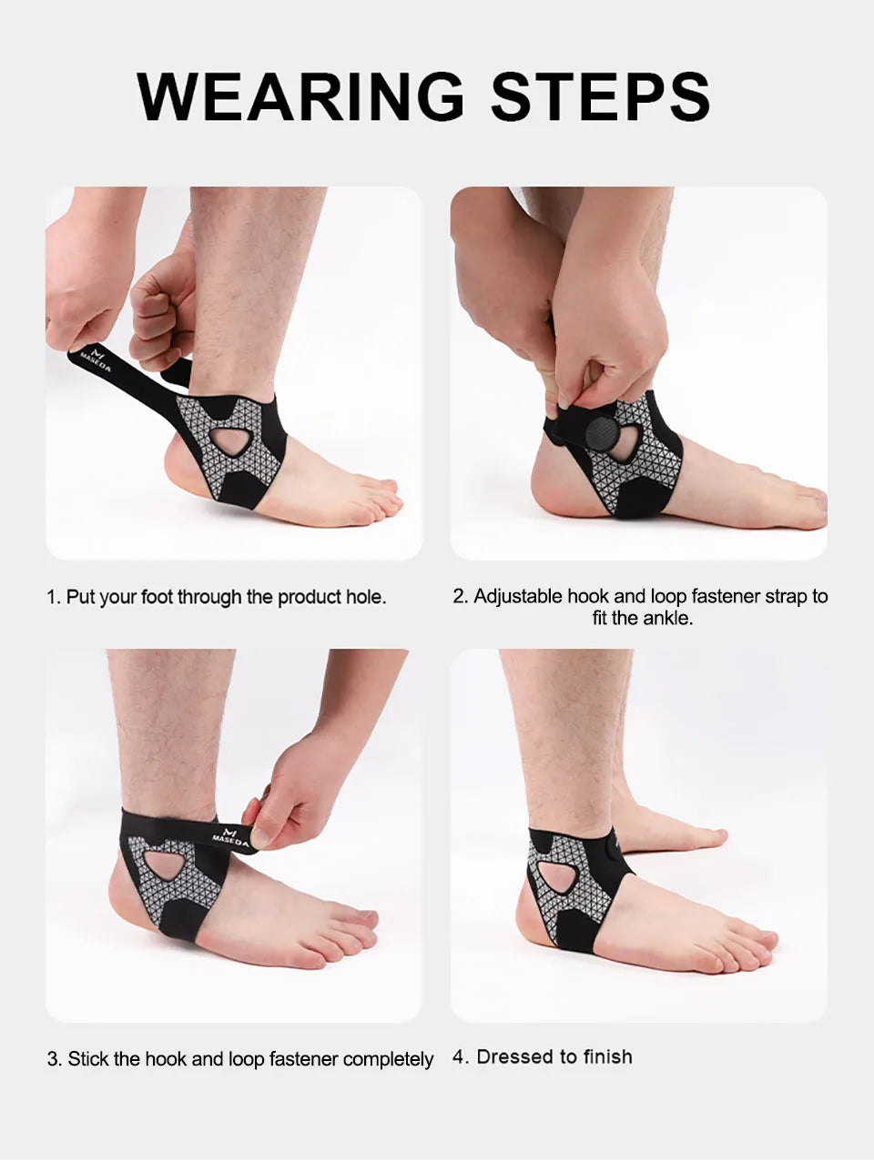 Adjustable Strap Ankle Support Brace – Ultra-Thin Compression Stabilizer