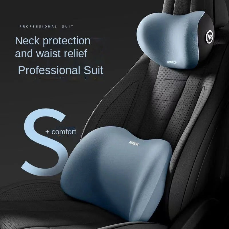 Ergonomic Memory Foam Car Seat Cushion – Lumbar & Headrest Support Set