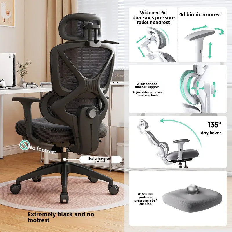 Ergonomic Gaming & Office Chair – Reclining with Lumbar Support & 4D Armrests