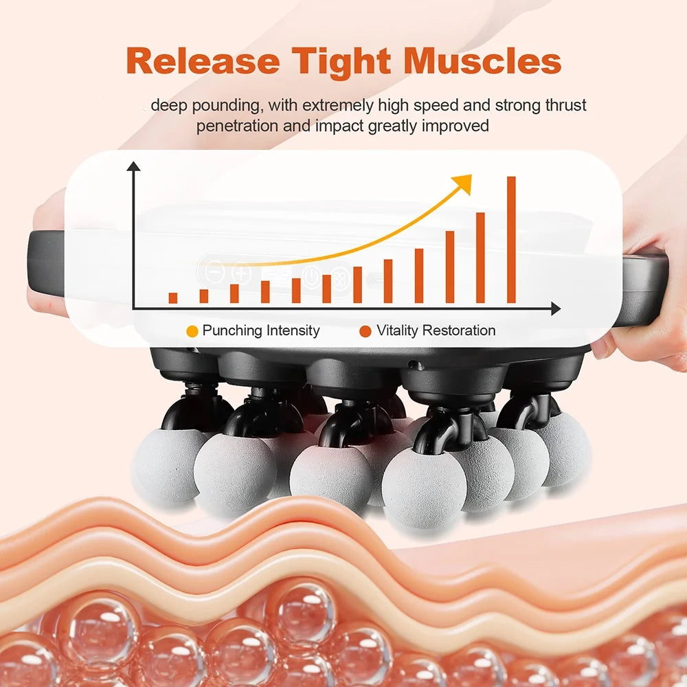 16-Head Percussion Massage Gun – High-Frequency Muscle Relief Device