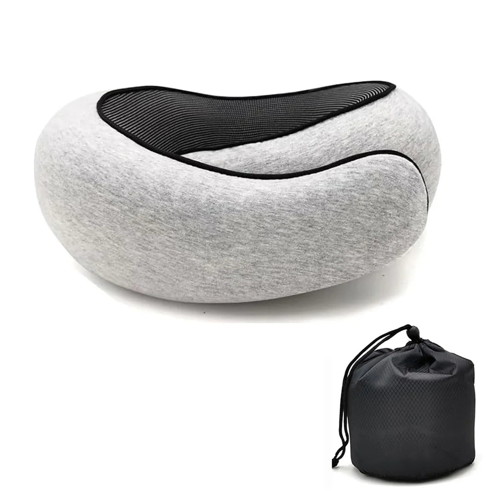 Adjustable Memory Foam Travel Neck Pillow – Portable U-Shape Support