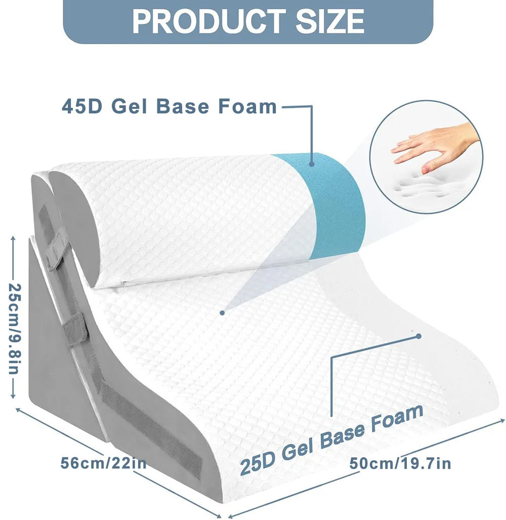 Adjustable Folding Wedge Pillow – Elevated Back Support for Comfortable Sleep
