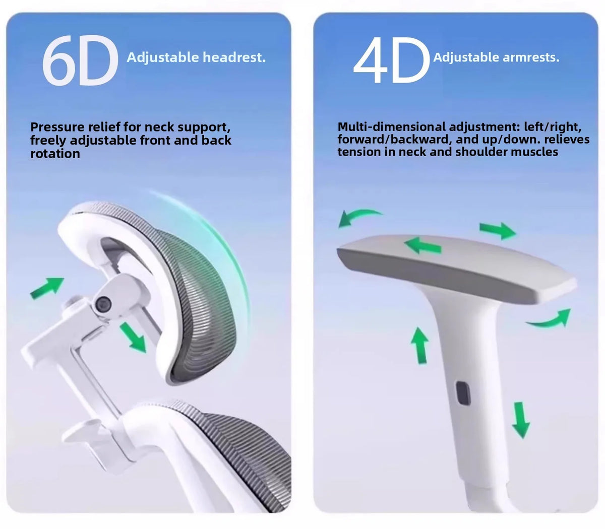 Ergonomic Gaming & Office Chair – Reclining with Lumbar Support & 4D Armrests